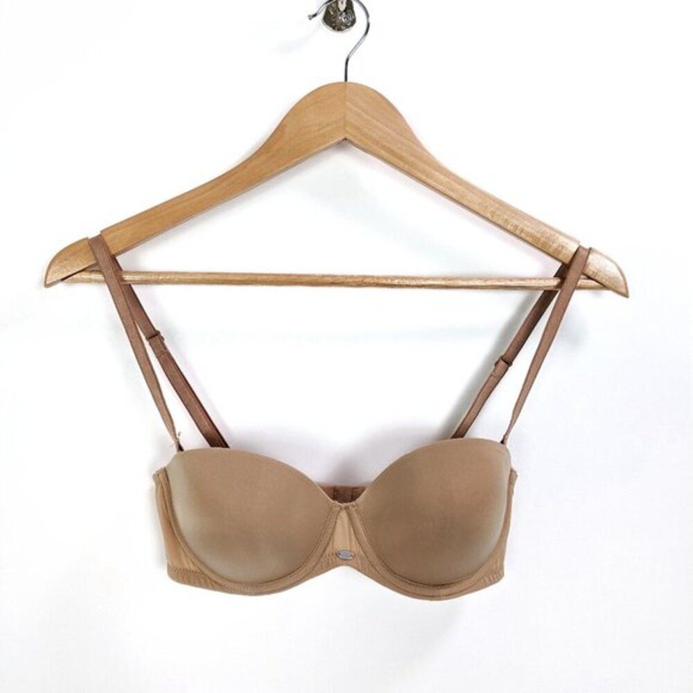 Calvin Klein Womens Naked Glamour Strap Removable Push Up Bra In Buff Tan 32C